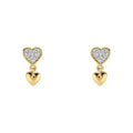 Elements Gold Double Heart Drop Earrings