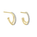 Elements Gold Diamond Double Hoop Earrings
