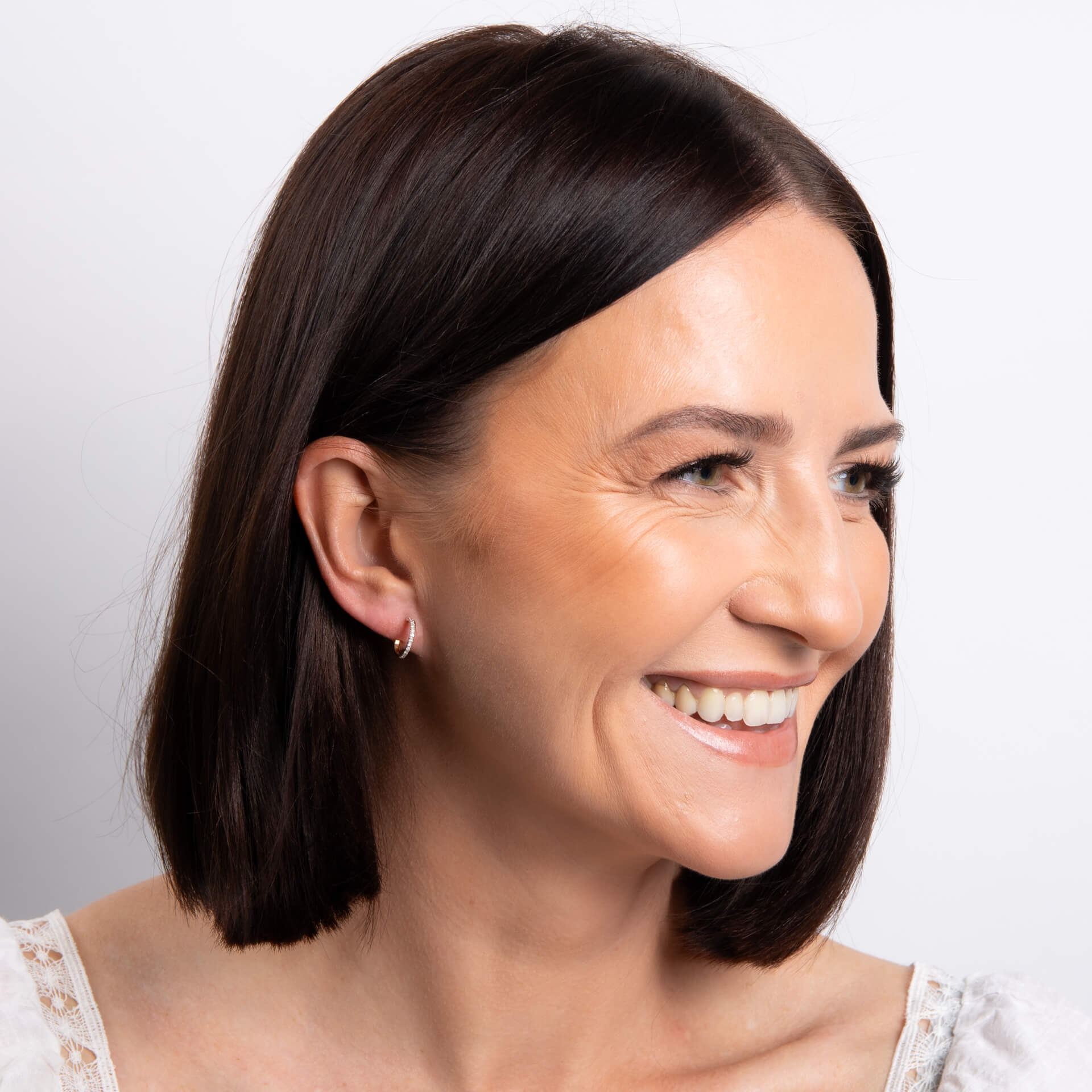 Elements Gold Diamond Double Hoop Earrings