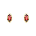 Elements Gold Marquise Garnet Stud Earrings