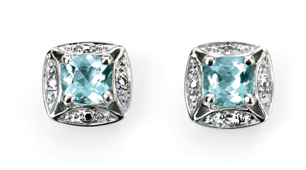 Elements Gold Semi-Precious Earrings with Diamond Surround