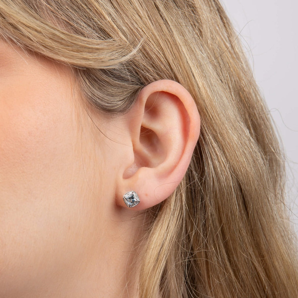 Elements Gold Semi-Precious Earrings with Diamond Surround