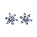 Elements Gold Tanzanite Flower Earrings with Diamond