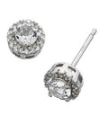 Elements Gold Diamond and White Topaz Stud Earrings