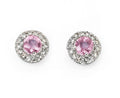 Elements Gold Pink Sapphire Earrings with Diamond Surround