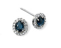 Elements Gold Precious Stone Earrings with Diamond Cluster Surround