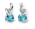 Elements Gold Blue Topaz Earrings with Diamond Set Twist