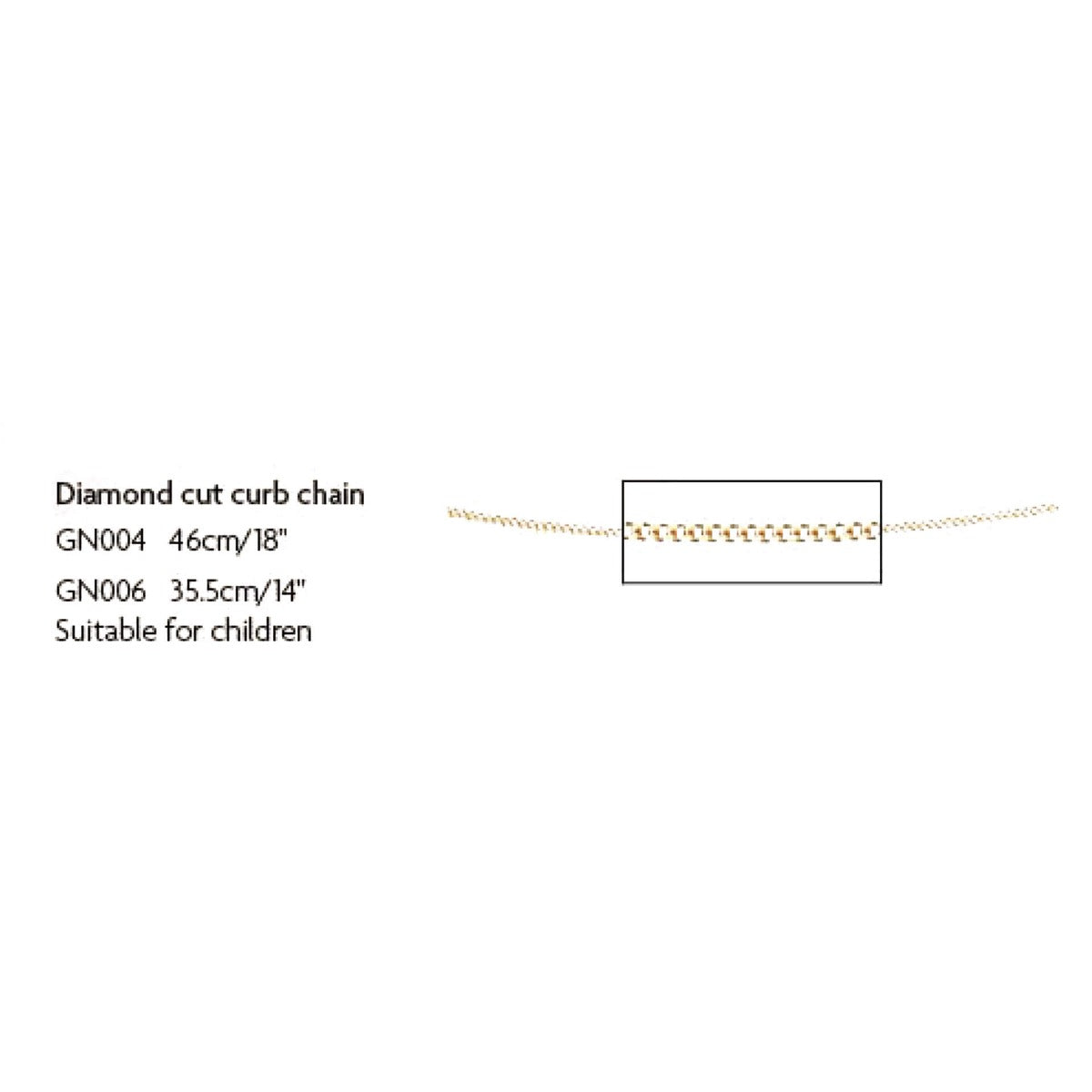 Elements Gold 0.6mm Diamond Cut Curb Chain
