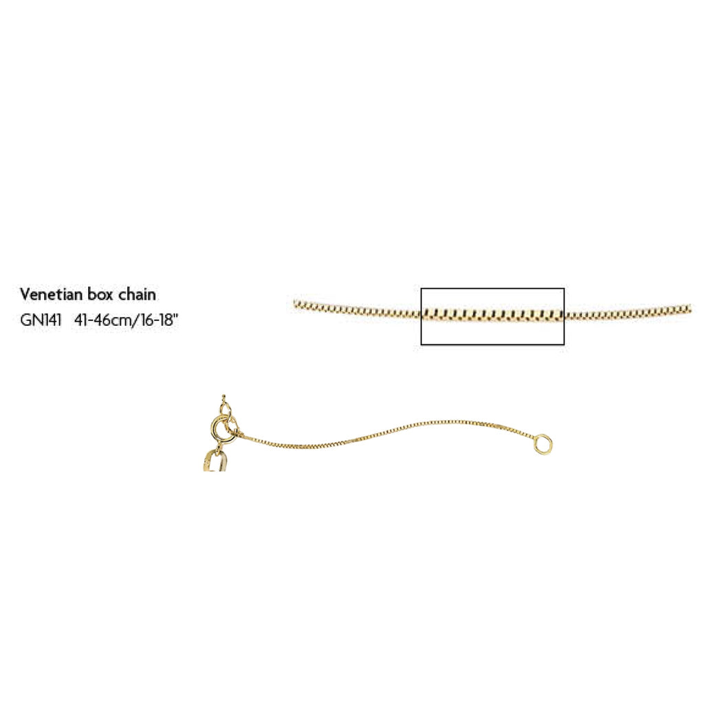 Elements Gold Venetian Box Chain 41cm-46cm