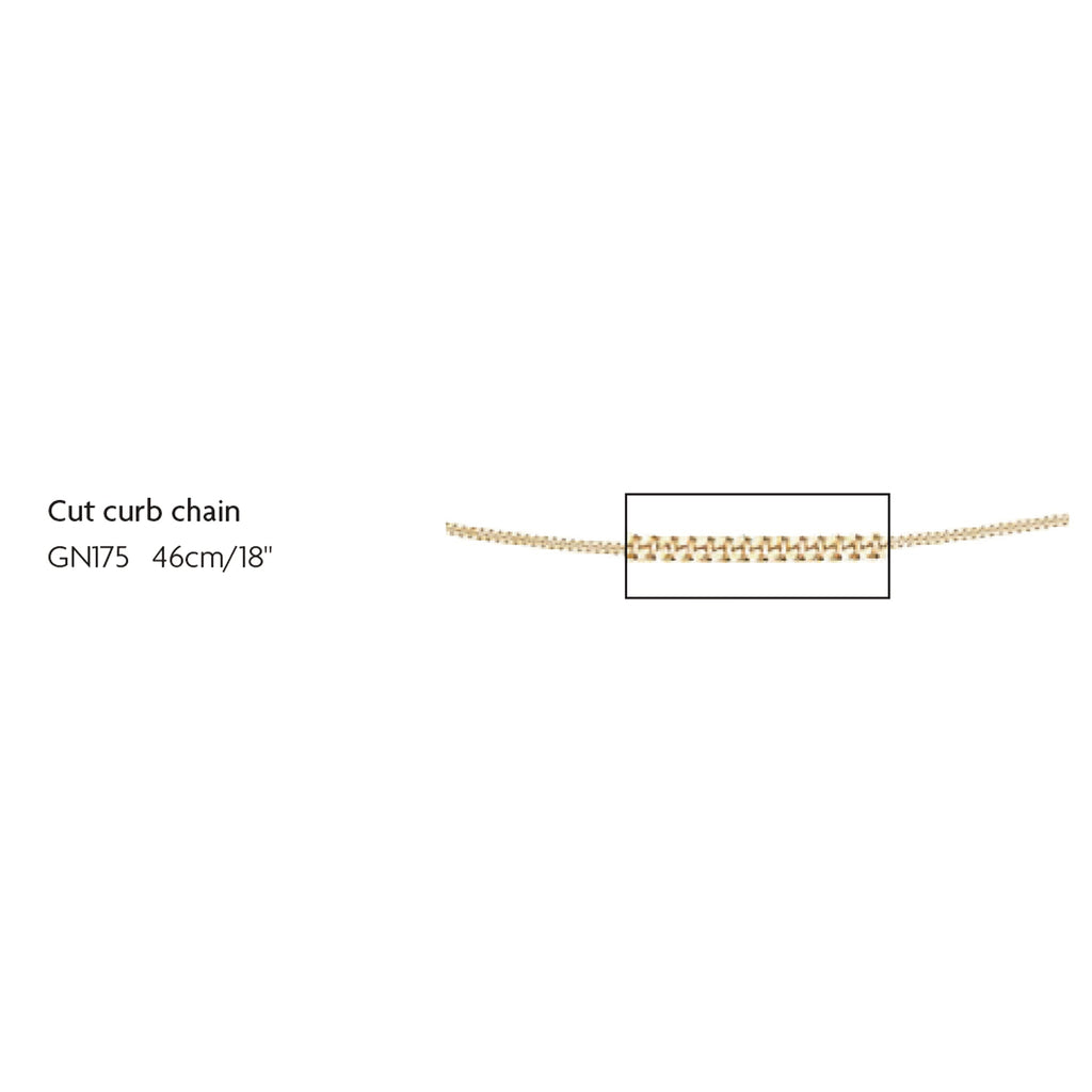Elements Gold 1mm Diamond Cut Curb Chain 46cm