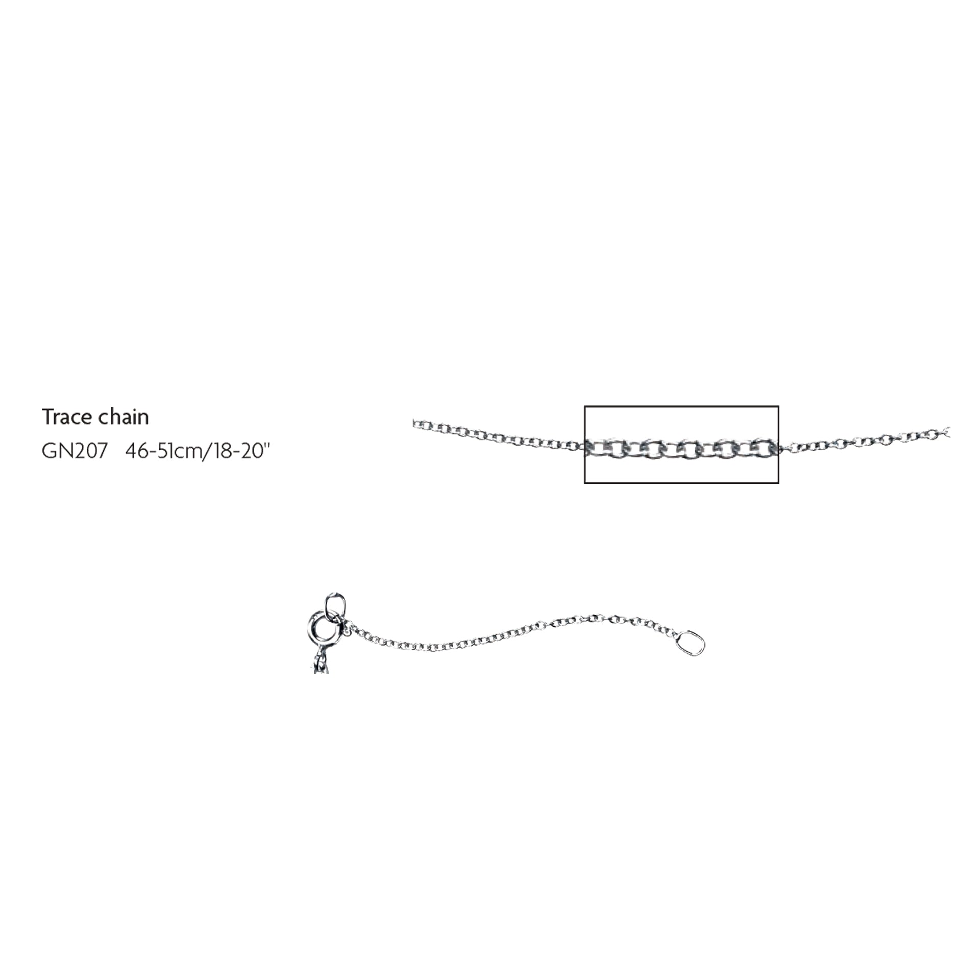 Elements Gold 1.2mm Trace Chain 46cm-51cm