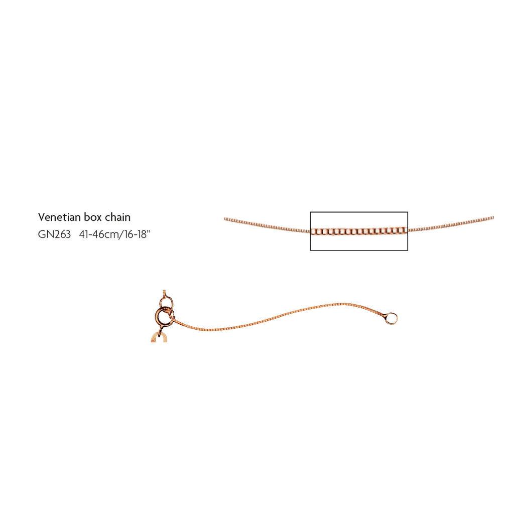 Elements Gold Venetian Box Chain 41cm-46cm