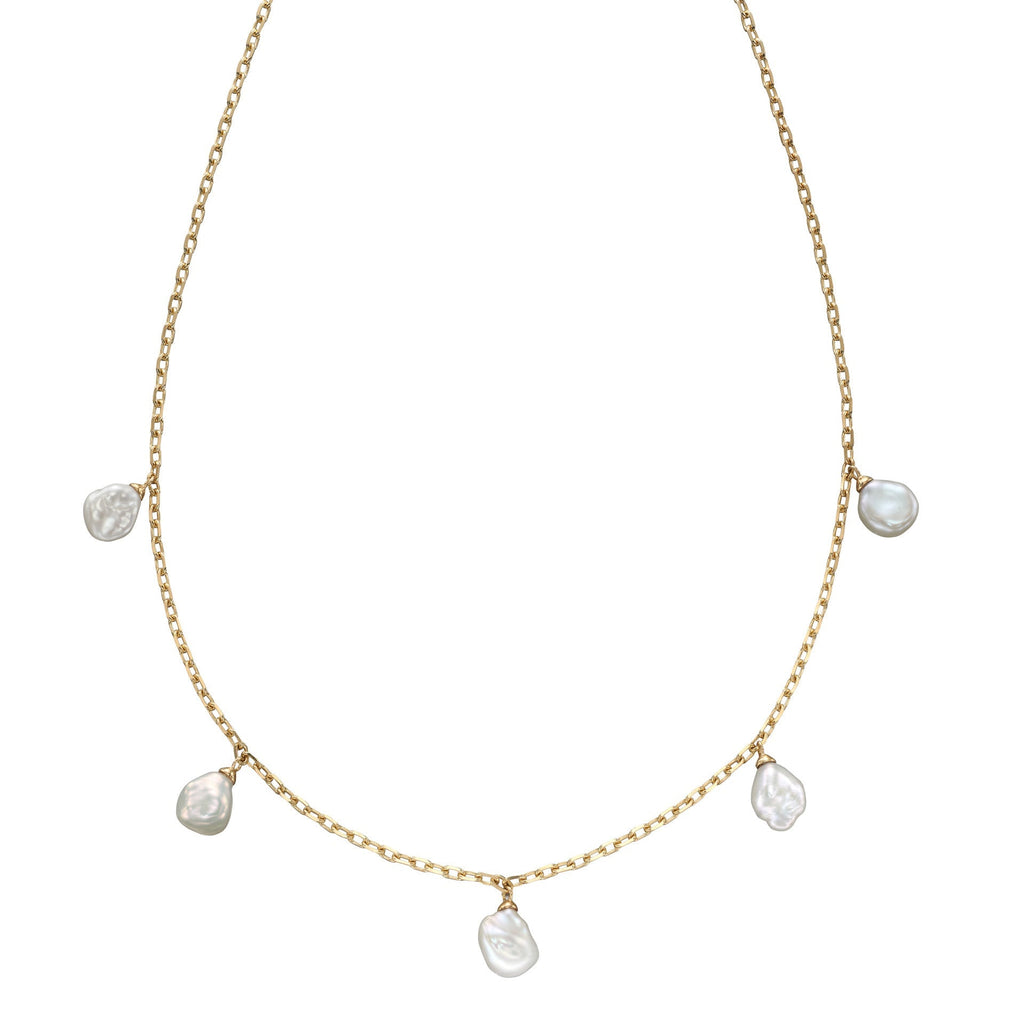 Elements Gold Keshi Pearl Charm Necklace