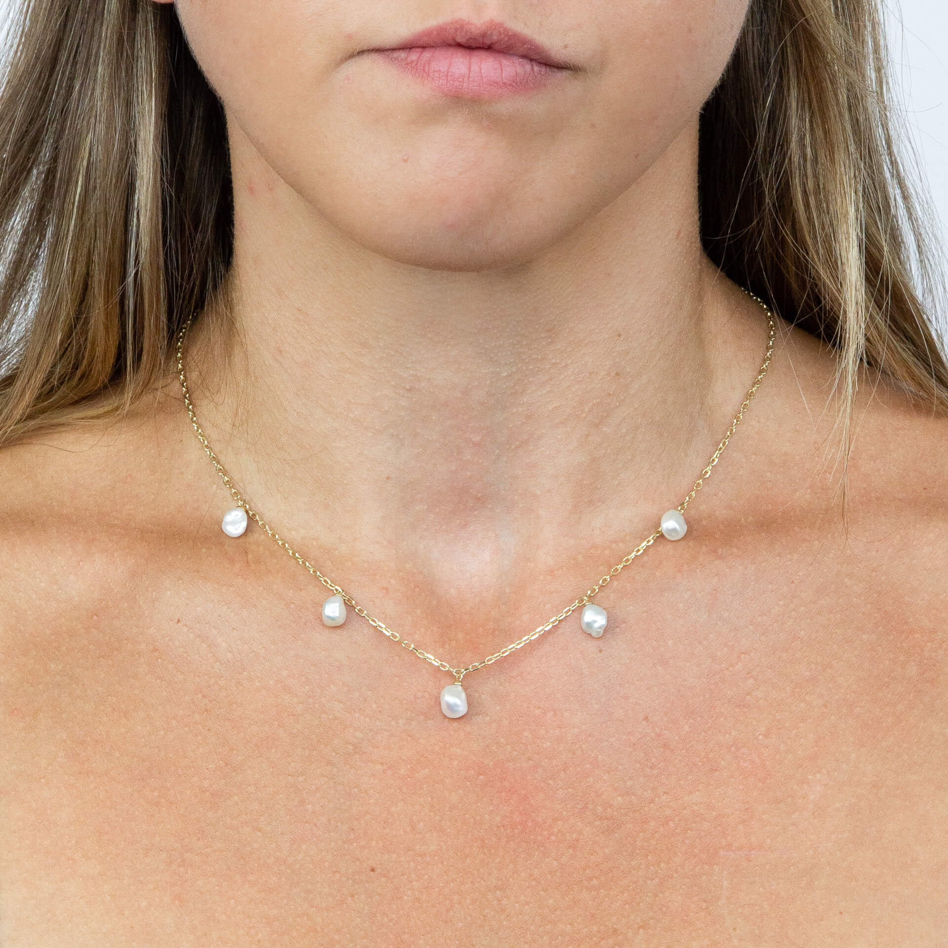 Elements Gold Keshi Pearl Charm Necklace