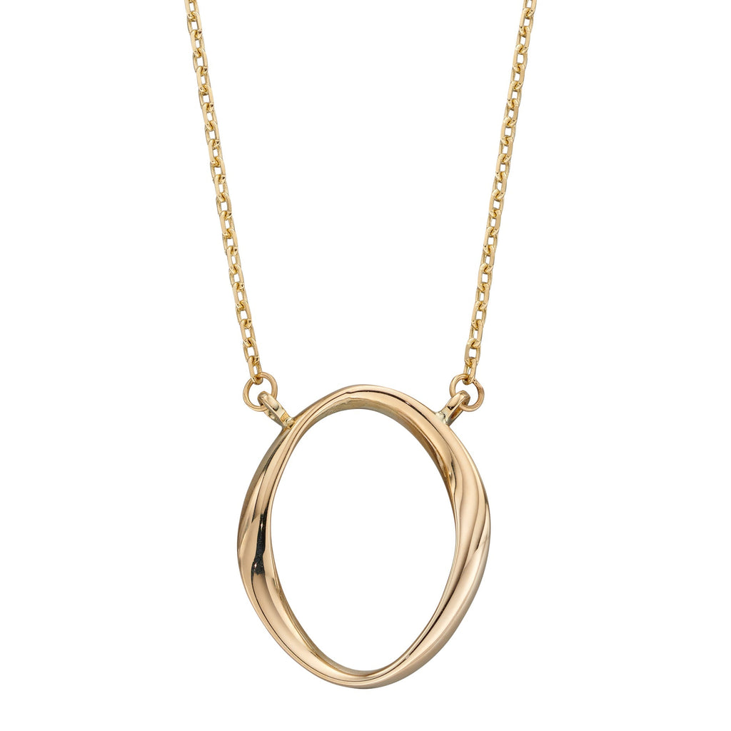 Elements Gold Twist Open Oval Necklace
