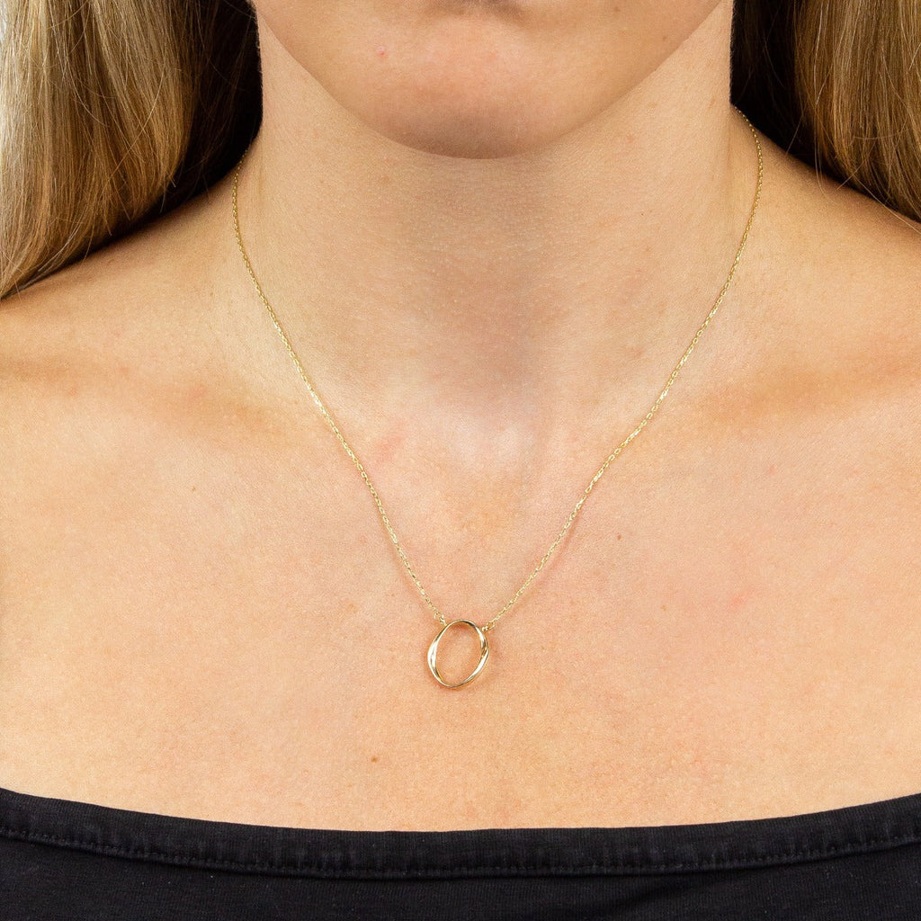 Elements Gold Twist Open Oval Necklace
