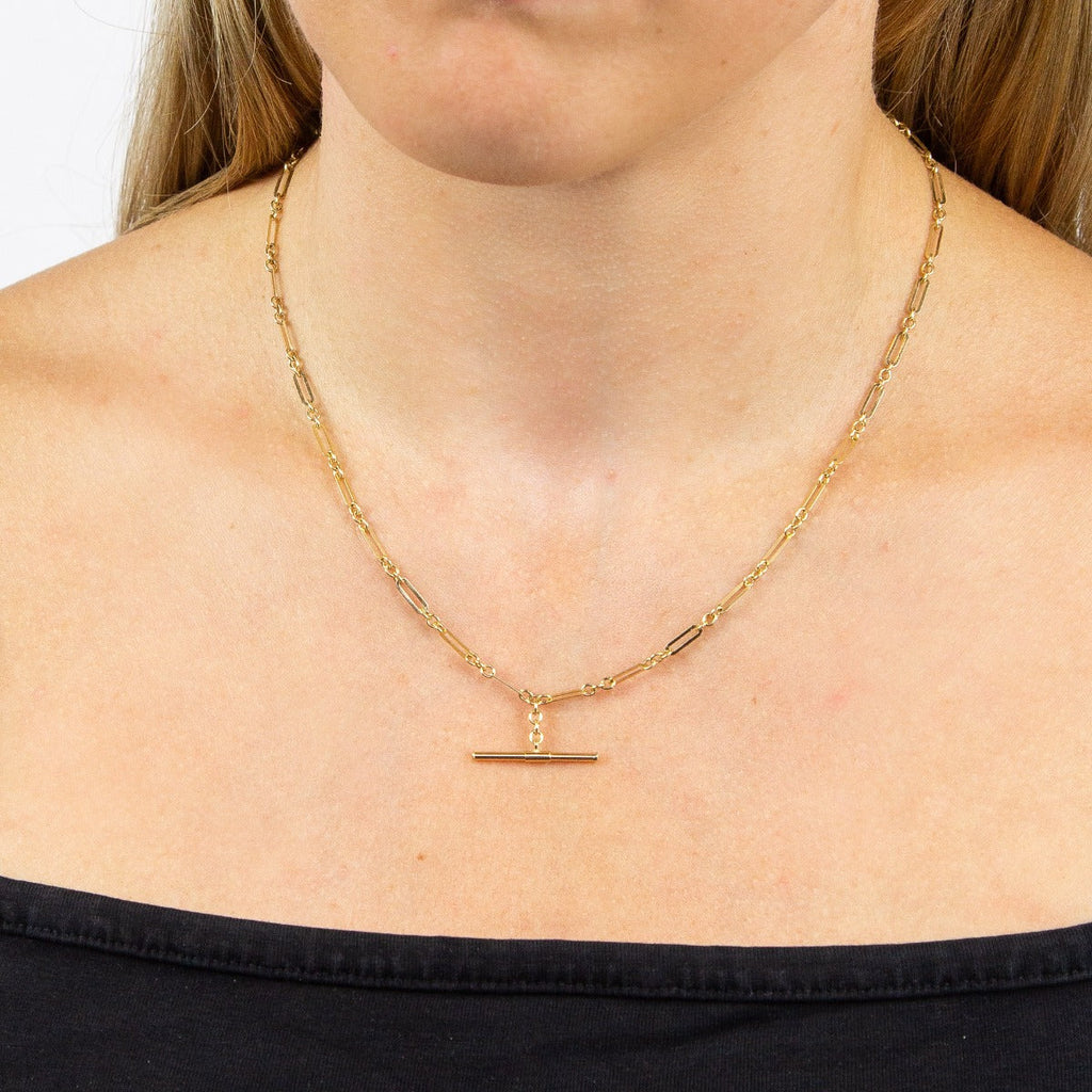 Elements Gold T-Bar Chain Necklace