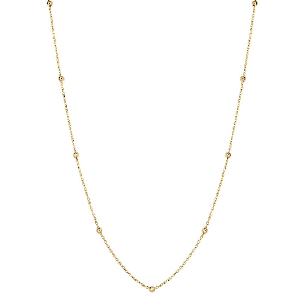 Elements Gold Fine Ball Station Chain Necklace