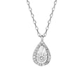 Elements Gold Diamond Cut Teardrop Necklace with Diamond