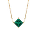 Elements Gold Princess Cut Necklace with Lab Created Precious Stones