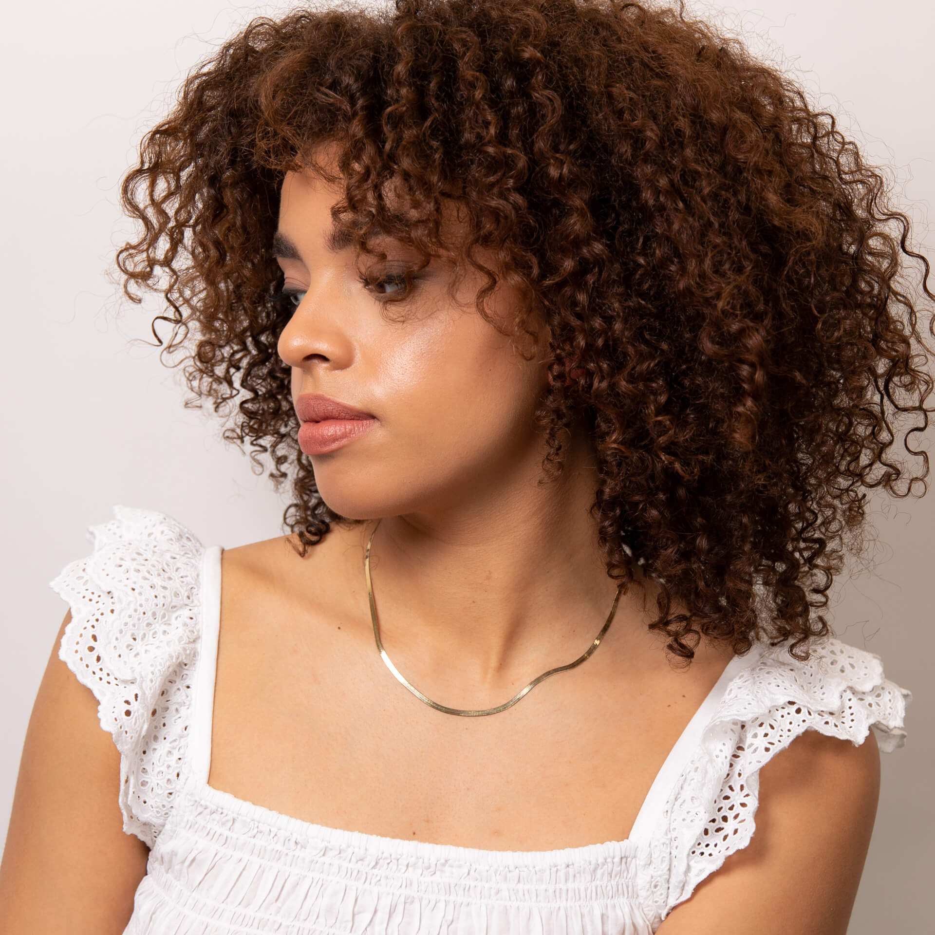Elements Gold Herringbone Chain Necklace