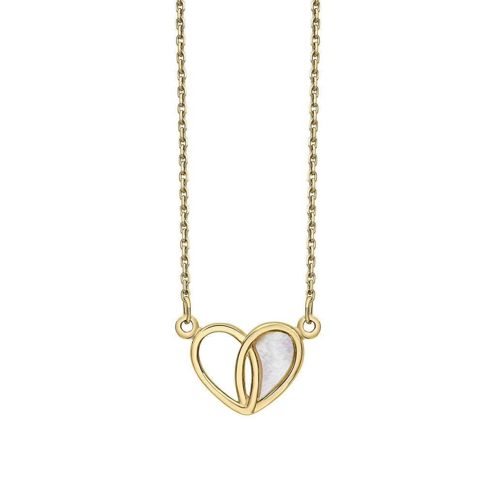 Elements Gold Heart Necklace with Mother of Pearl