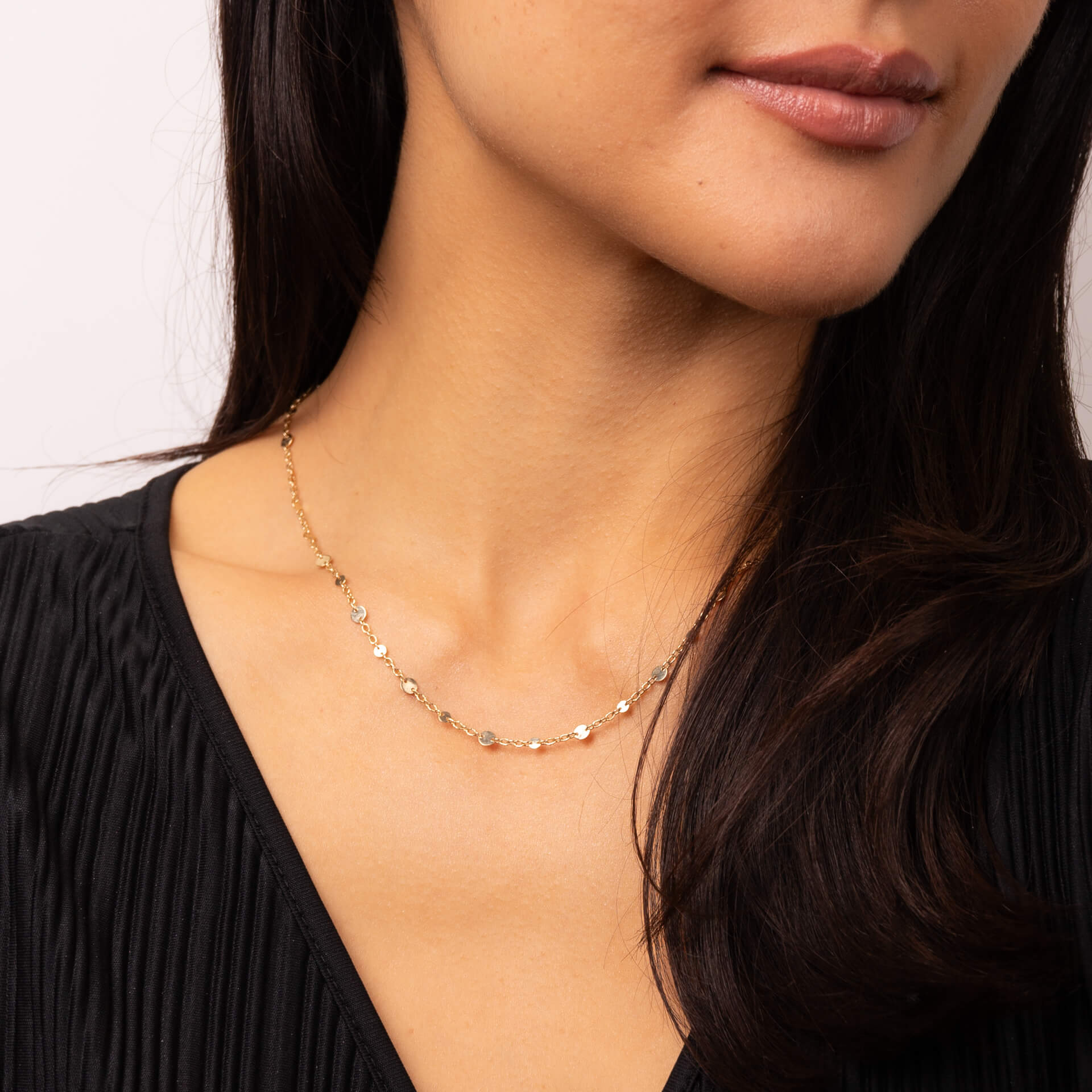 Elements Gold Discs and Chain Necklace