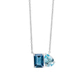 Elements Gold Toi et Moi Blue Topaz Necklace
