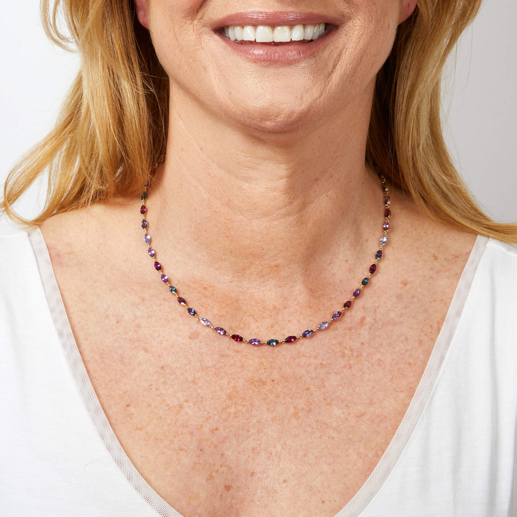 Elements Gold Semi-Precious Navette Necklace