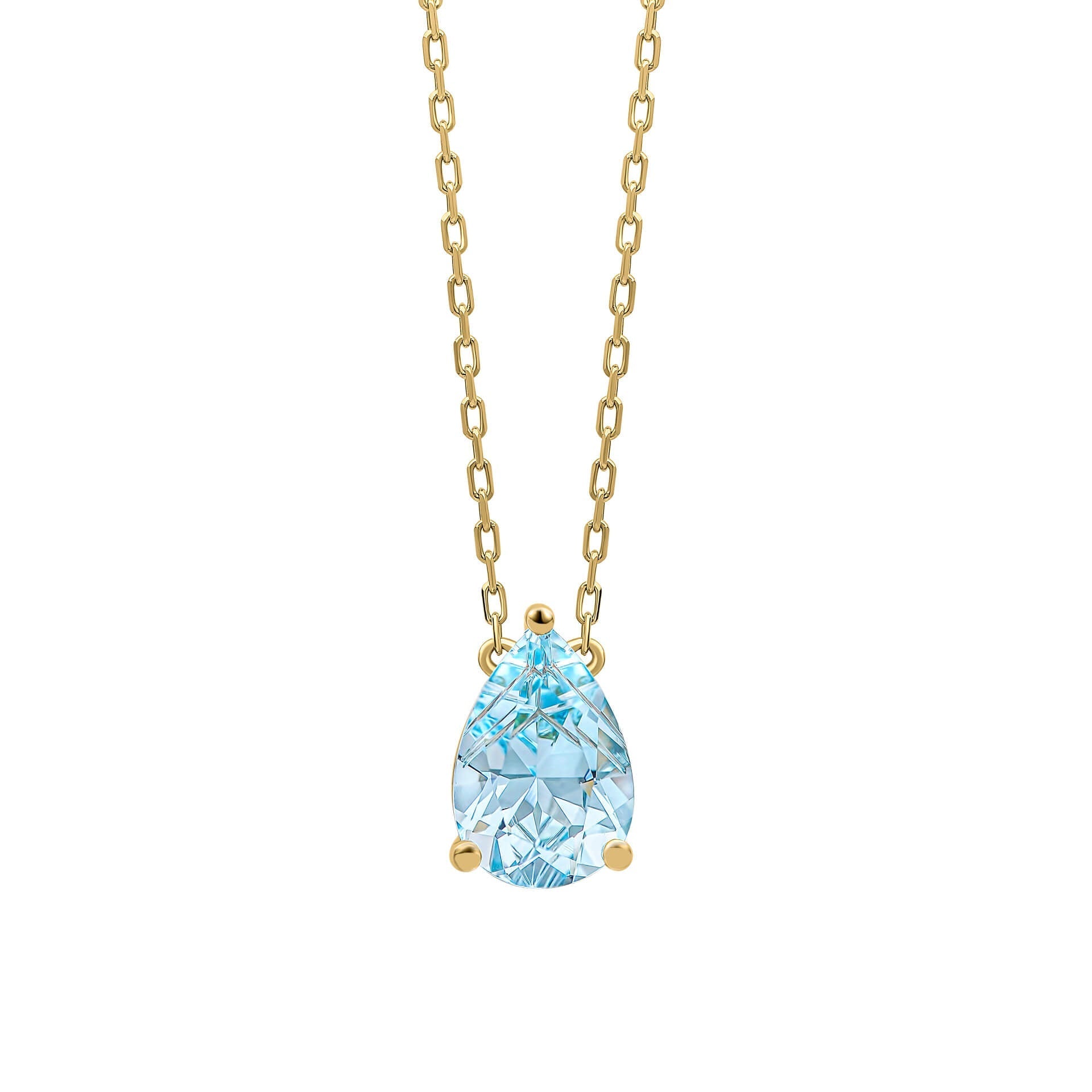 Elements Gold Pear Fancy Cut Topaz Necklace