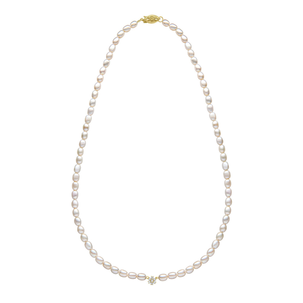 Elements Gold Seed Pearl and Flower Necklace