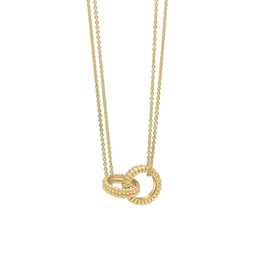 Elements Gold Ridged Texture Interlinking Necklace