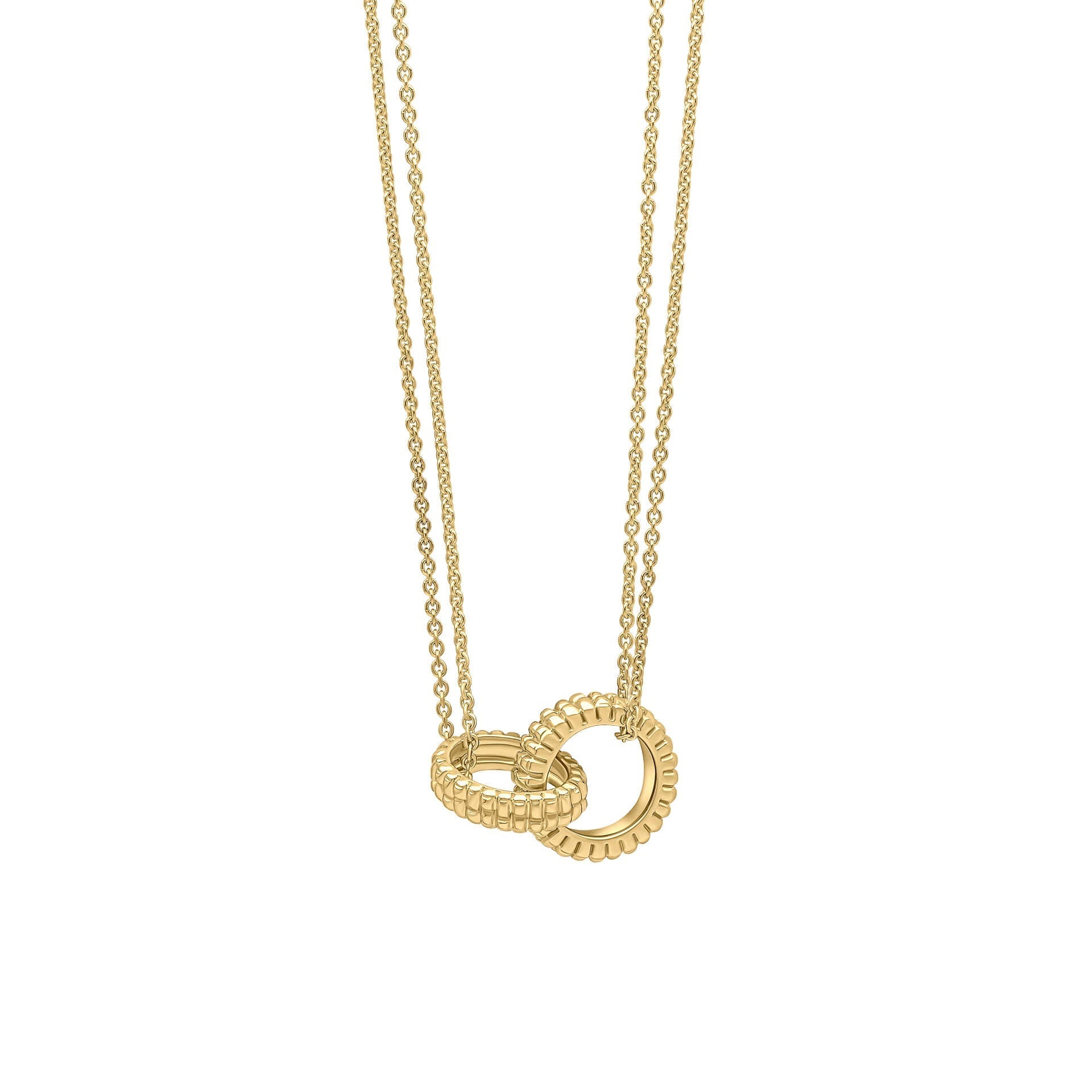 Elements Gold Ridged Texture Interlinking Necklace