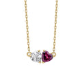 Elements Gold Toi et Moi Heart Necklace
