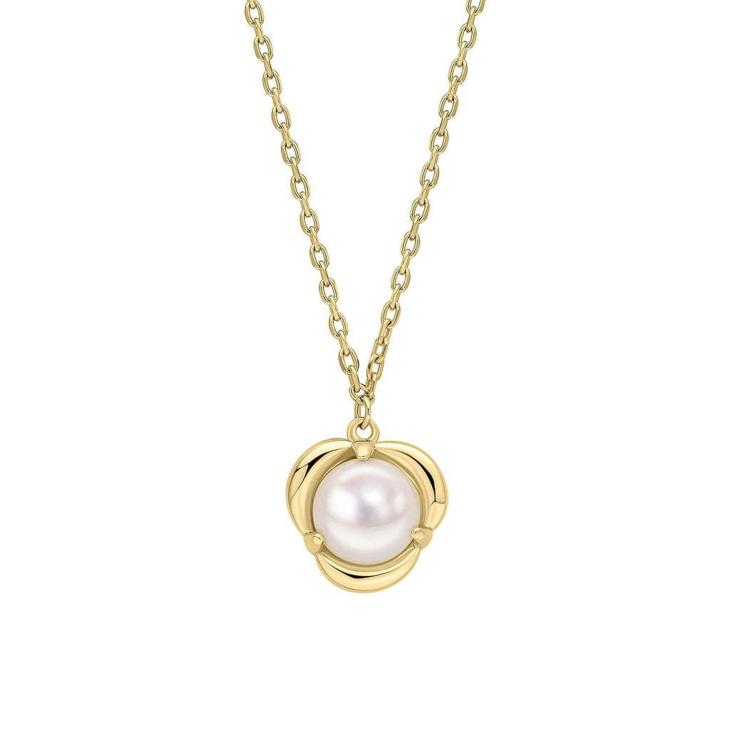 Elements Gold Petal Set Pearl Necklace