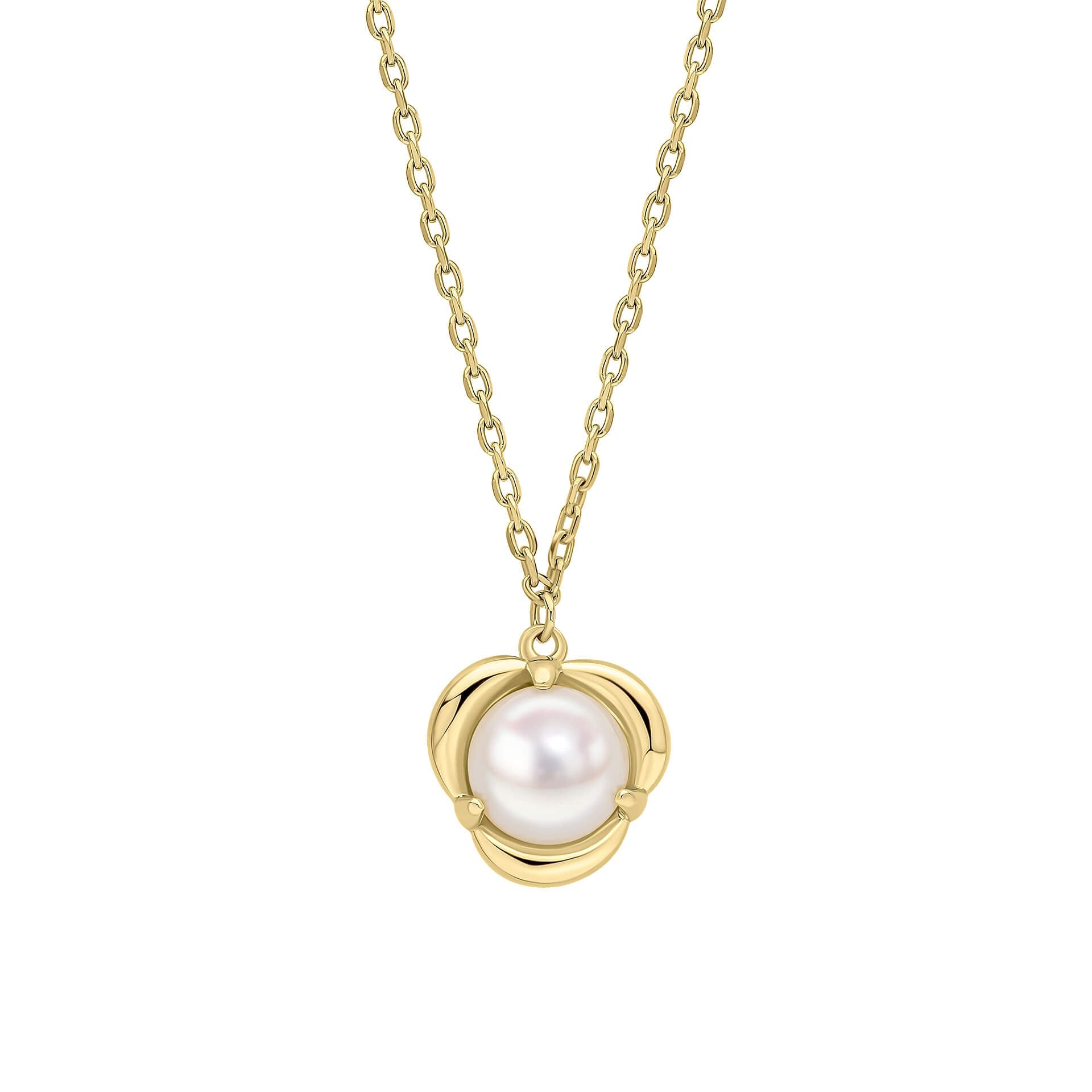 Elements Gold Petal Set Pearl Necklace