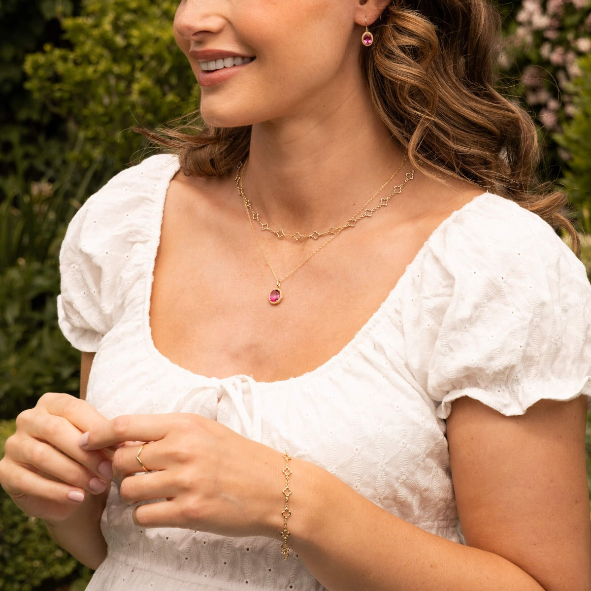 Elements Gold Quatrefoil Station Necklace