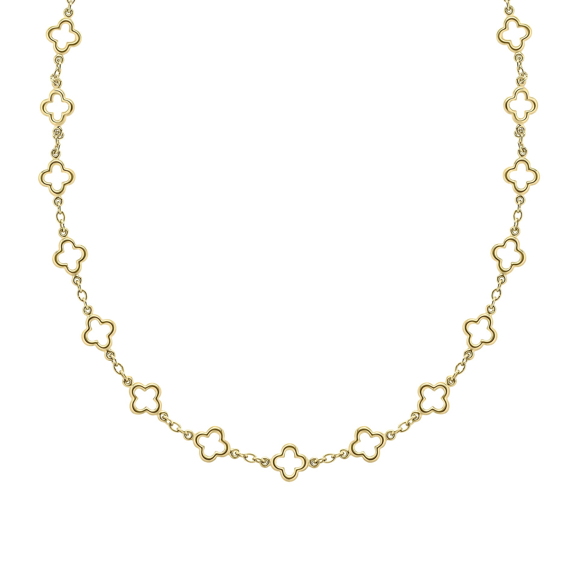 Elements Gold Quatrefoil Station Necklace