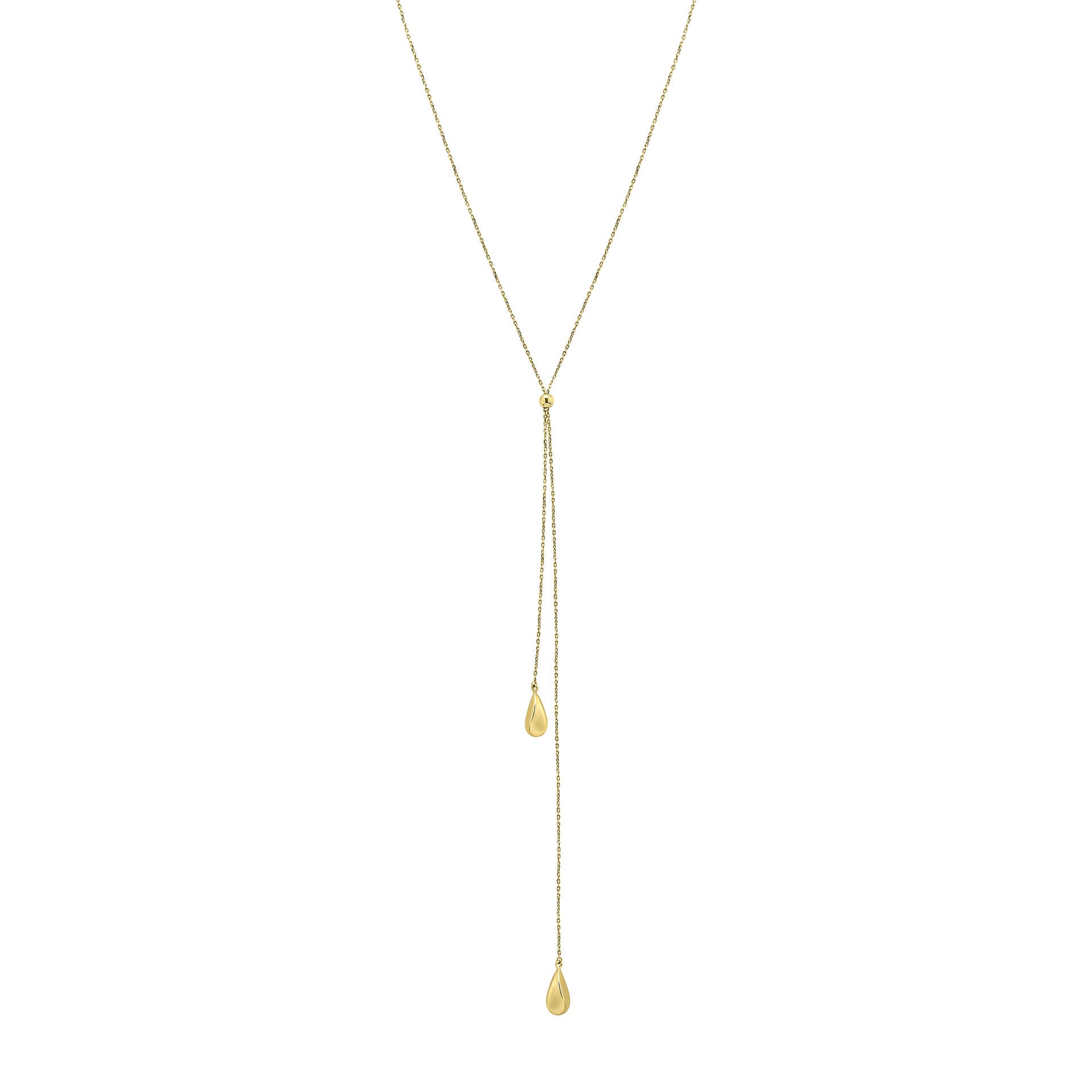 Elements Gold Organic Teardrop Lariat Necklace
