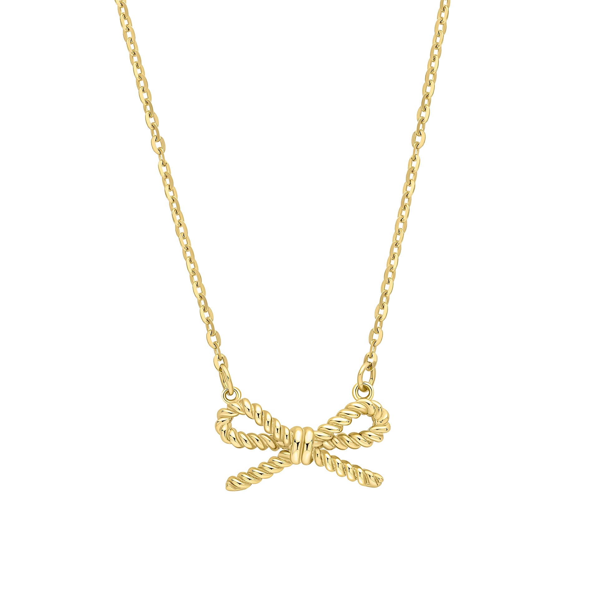 Elements Gold Rope Bow Necklace