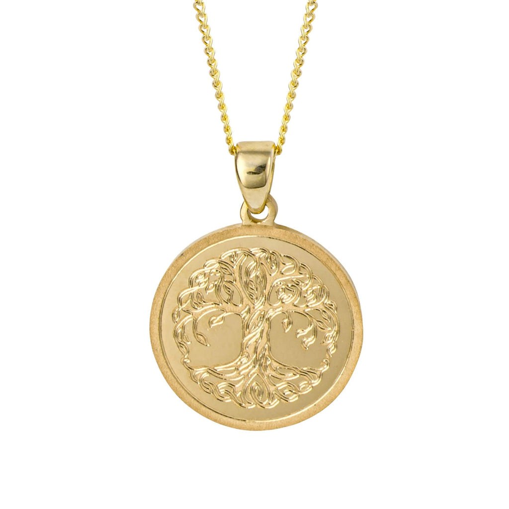 Elements Gold Engraved Tree of Life Pendant