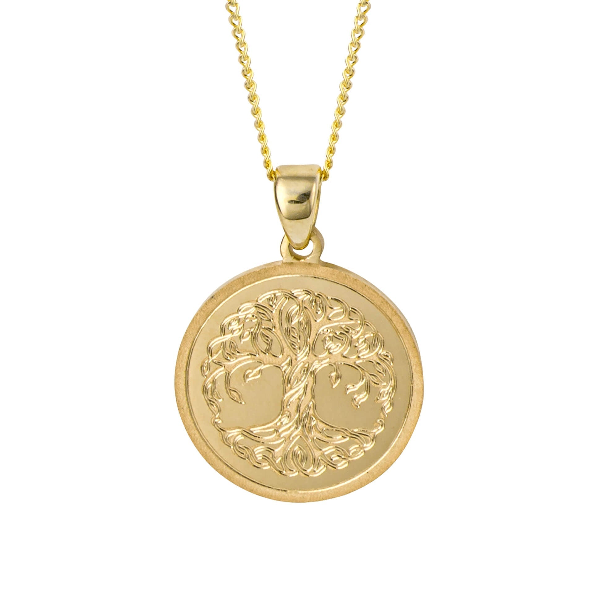 Elements Gold Engraved Tree of Life Pendant