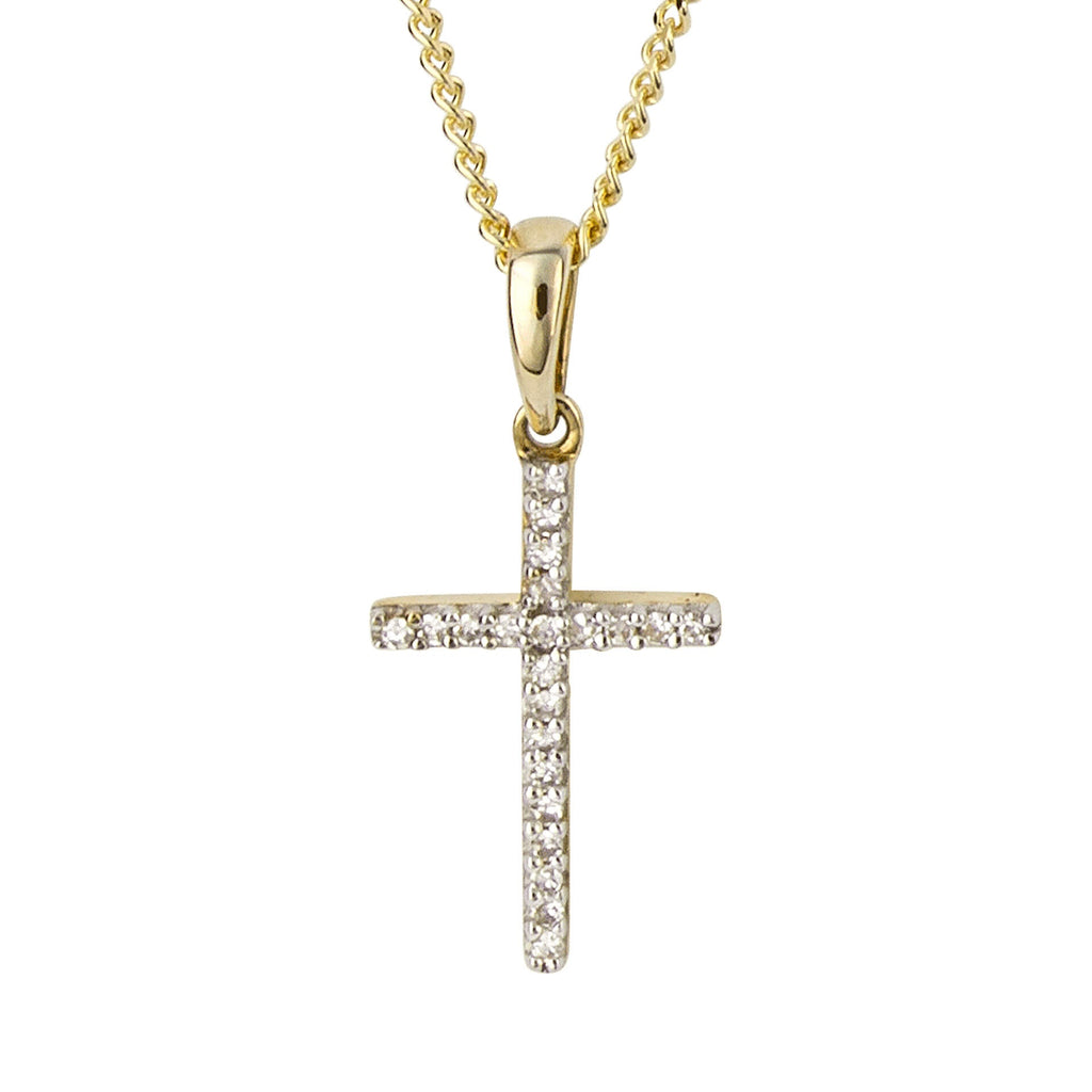 Elements Gold Cross Pendant with Diamond