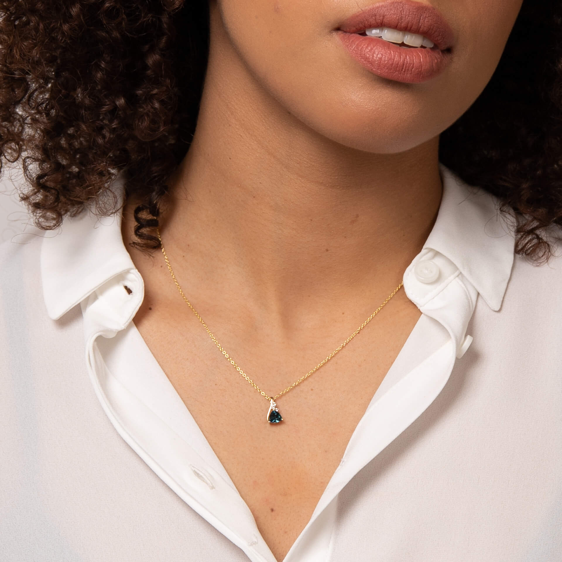 Elements Gold Trillion Semi-Precious Pendant