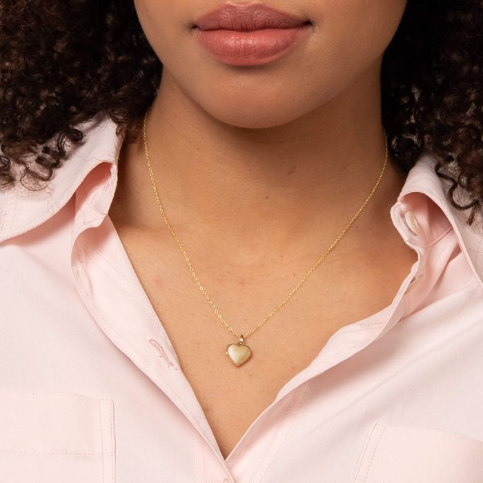 Elements Gold Stippled Bale Heart Locket