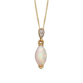 Elements Gold Opal Drop Pendant with Diamond Bale