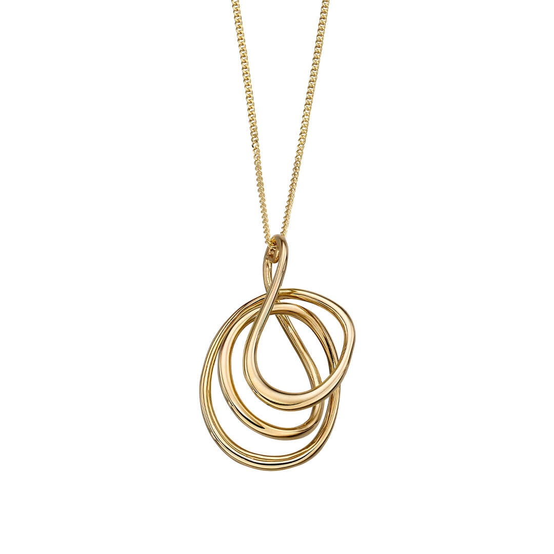 Elements Gold Wire Wrap Pendant