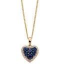 Elements Gold Heart Pendant with Precious Stones and Diamond Surround