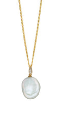 Elements Gold Keshi Pearl Pendant with Diamond Bale