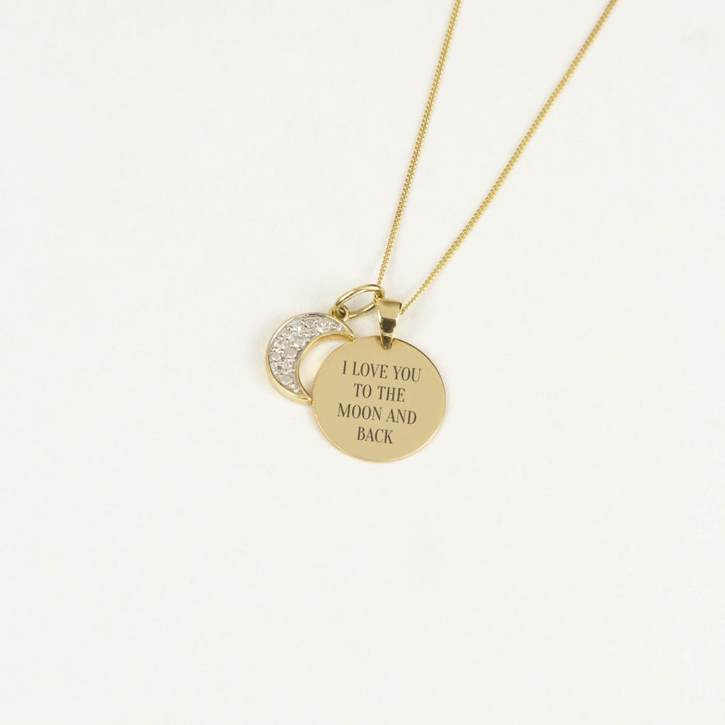 Elements Gold Plain Engravable Disc Pendant